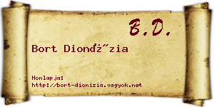 Bort Dionízia névjegykártya